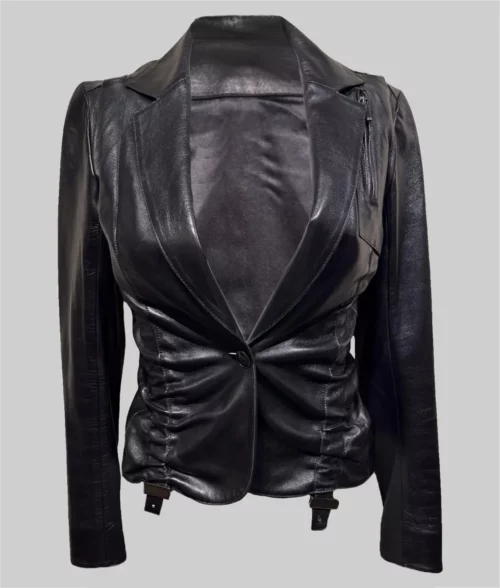 Zendaya Black Leather Jacket - Zendaya Black Leather Jacket - Front View