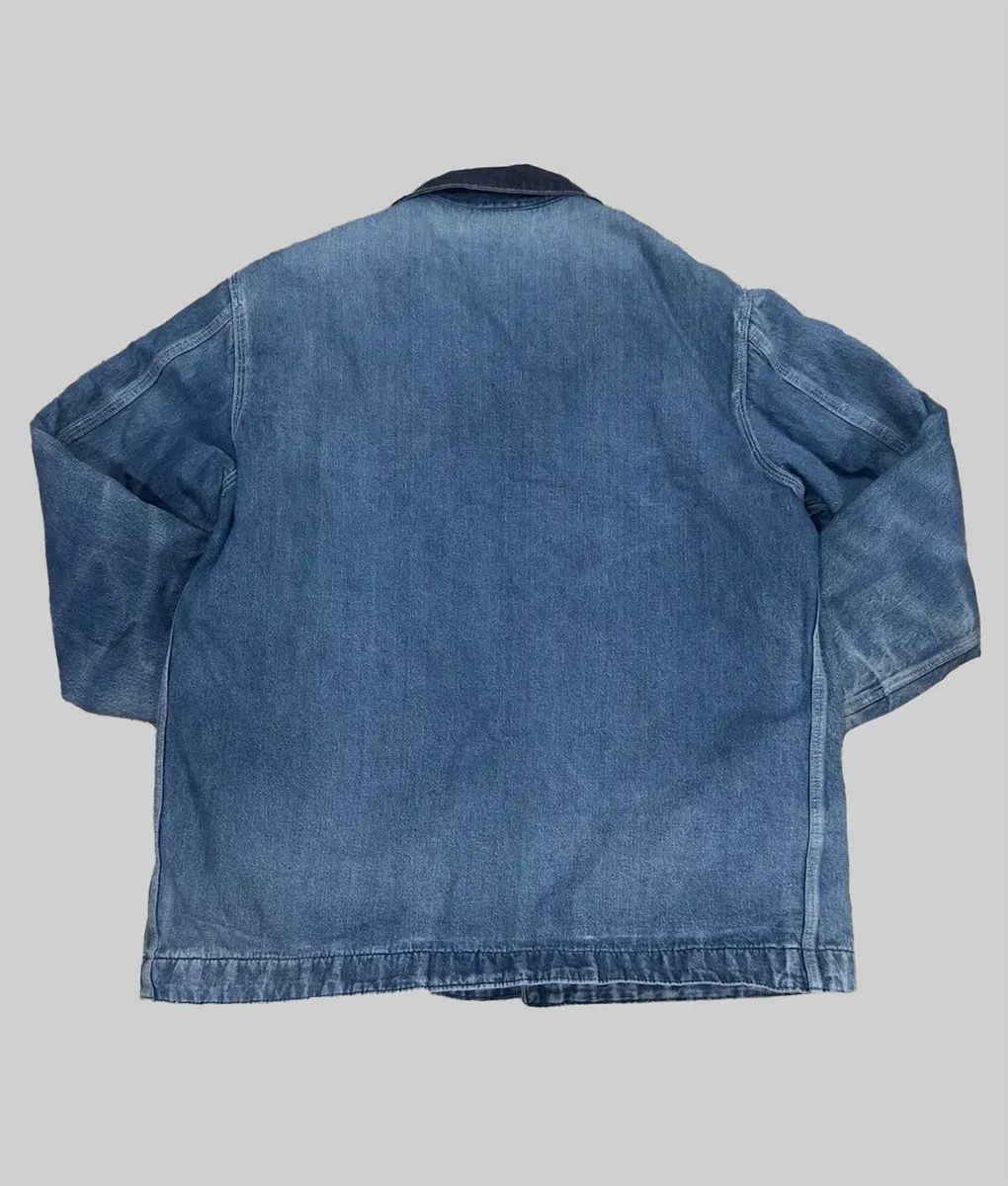 A Working Man David Harbour Denim Jacket - A Working Man David Harbour (Gunny Lefferty) Denim Jacket - Back View