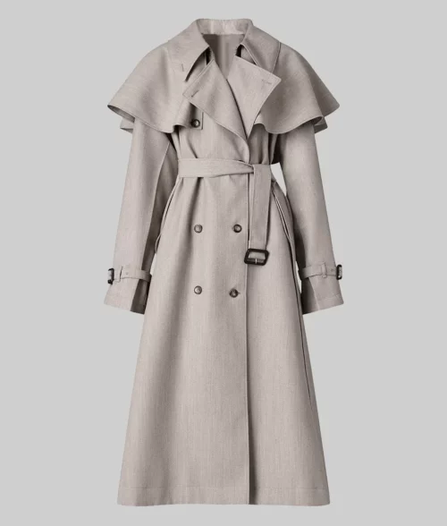melt the lady】wide trench coat / gray Silver Metallic