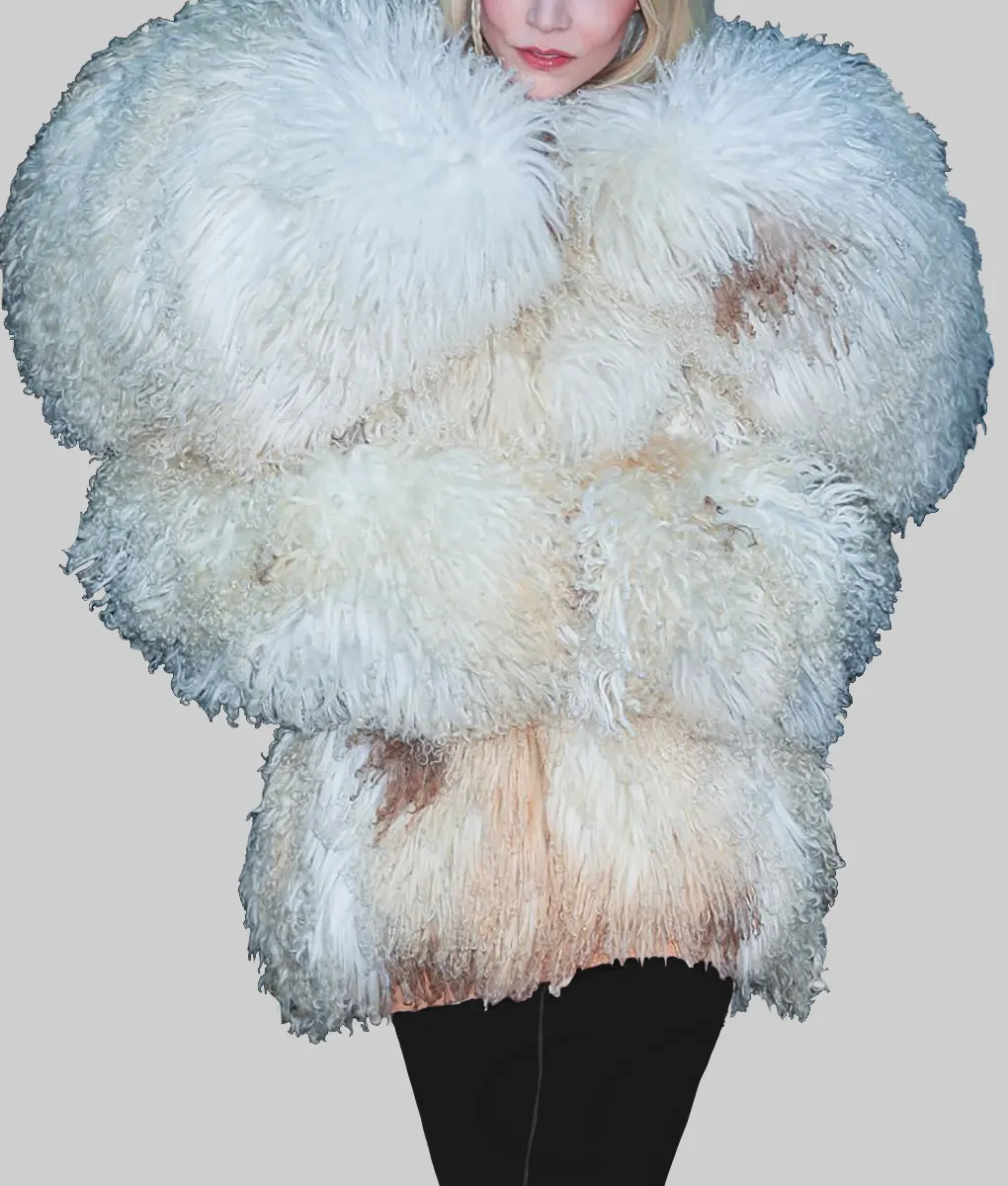Anya Taylor-Joy Shearling Coat - Anya Taylor-Joy Shearling Coat - Front View