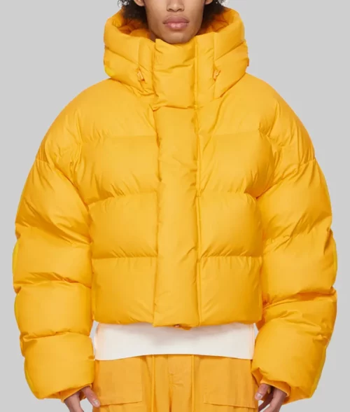 Anya Taylor-Joy Yellow Puffer Jacket-Anya Taylor-Joy Yellow Puffer Jacket - Front View