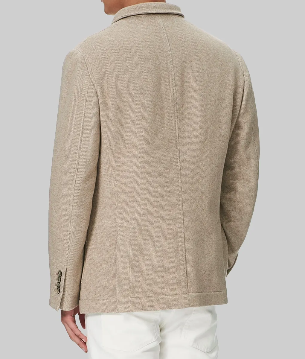 Ben Affleck Beige Jacket - Ben Affleck Beige Jacket - Back View