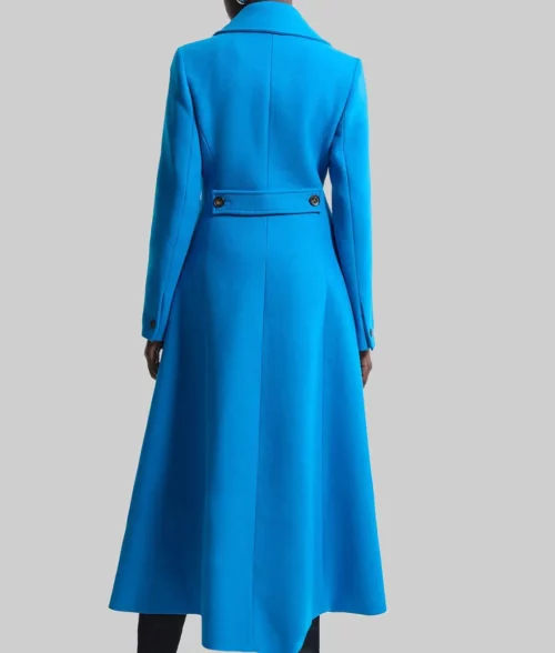 Elsbeth Carrie Preston Blue Wool Coat-Elsbeth S02 Carrie Preston (Elsbeth Tascioni) Blue Wool Coat - Back View