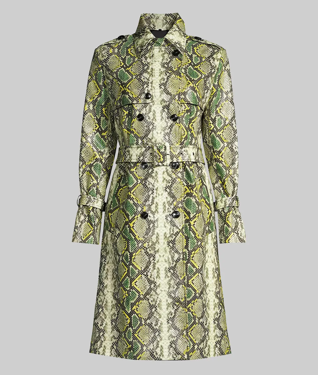 Grosse Pointe Garden Society Melissa Fumero (Birdie) Snake Print Trench ...