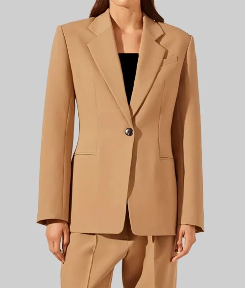 Heart Eyes Olivia Holt Brown Blazer - Heart Eyes Olivia Holt (Ally) Brown Blazer - Front View