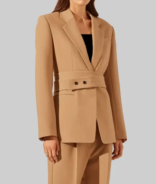Heart Eyes Olivia Holt Brown Blazer - Heart Eyes Olivia Holt (Ally) Brown Blazer - Side View