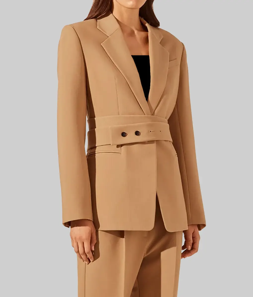 Heart Eyes Olivia Holt Brown Blazer - Heart Eyes Olivia Holt (Ally) Brown Blazer - Side View
