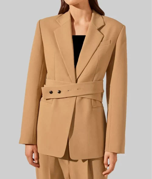 Heart Eyes Olivia Holt Brown Blazer - Heart Eyes Olivia Holt (Ally) Brown Blazer - Front View