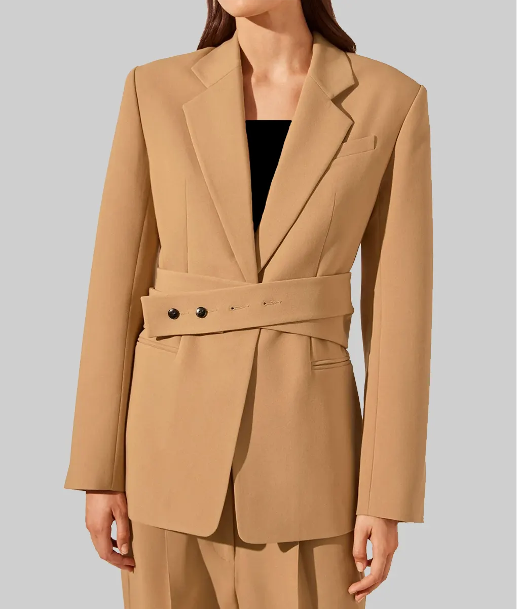 Heart Eyes Olivia Holt Brown Blazer - Heart Eyes Olivia Holt (Ally) Brown Blazer - Front View