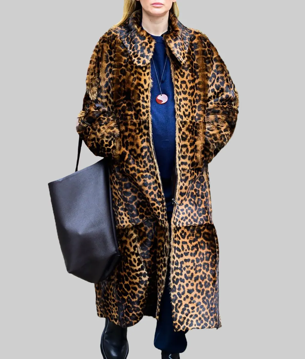 Jennifer Lawrence Leopard Print Fur Coat - Jennifer Lawrence Leopard Print Fur Coat - Celeb View
