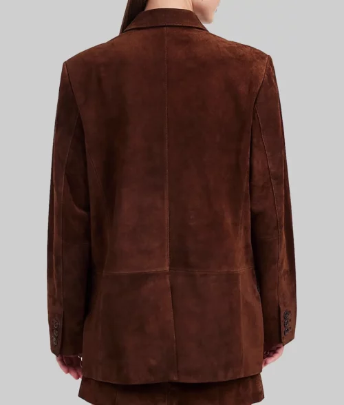 Karlie Kloss Brown Suede Blazer - Karlie Kloss Brown Suede Blazer - Back View