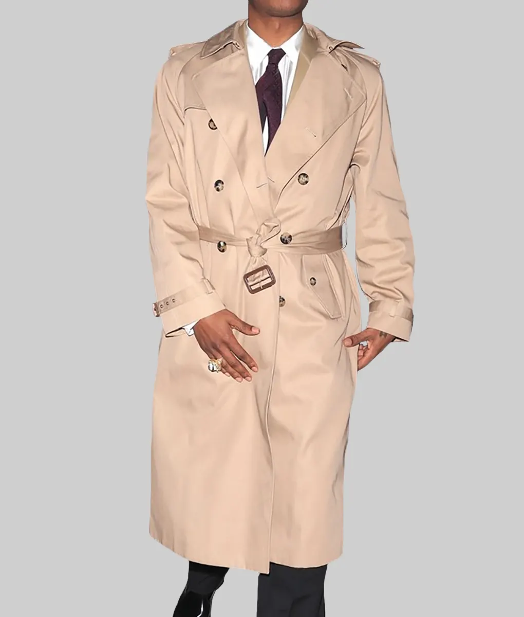 Rakim Mayers Beige Cotton Trench Coat - Rakim Mayers Beige Cotton Trench Coat - Celebrity View