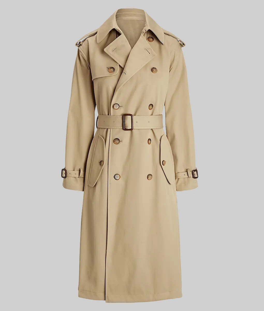 Rakim Mayers Beige Cotton Trench Coat - Rakim Mayers Beige Cotton Trench Coat - Front View