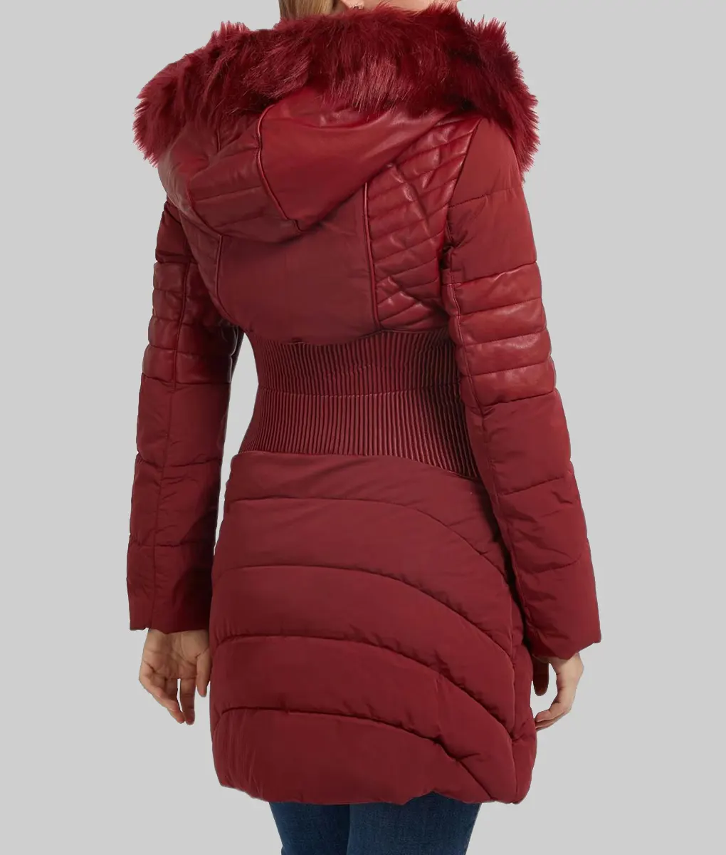 Riff Raff Jennifer Coolidge Parka Jacket - Riff Raff Jennifer Coolidge (Ruth) Red Parka Jacket - Back View