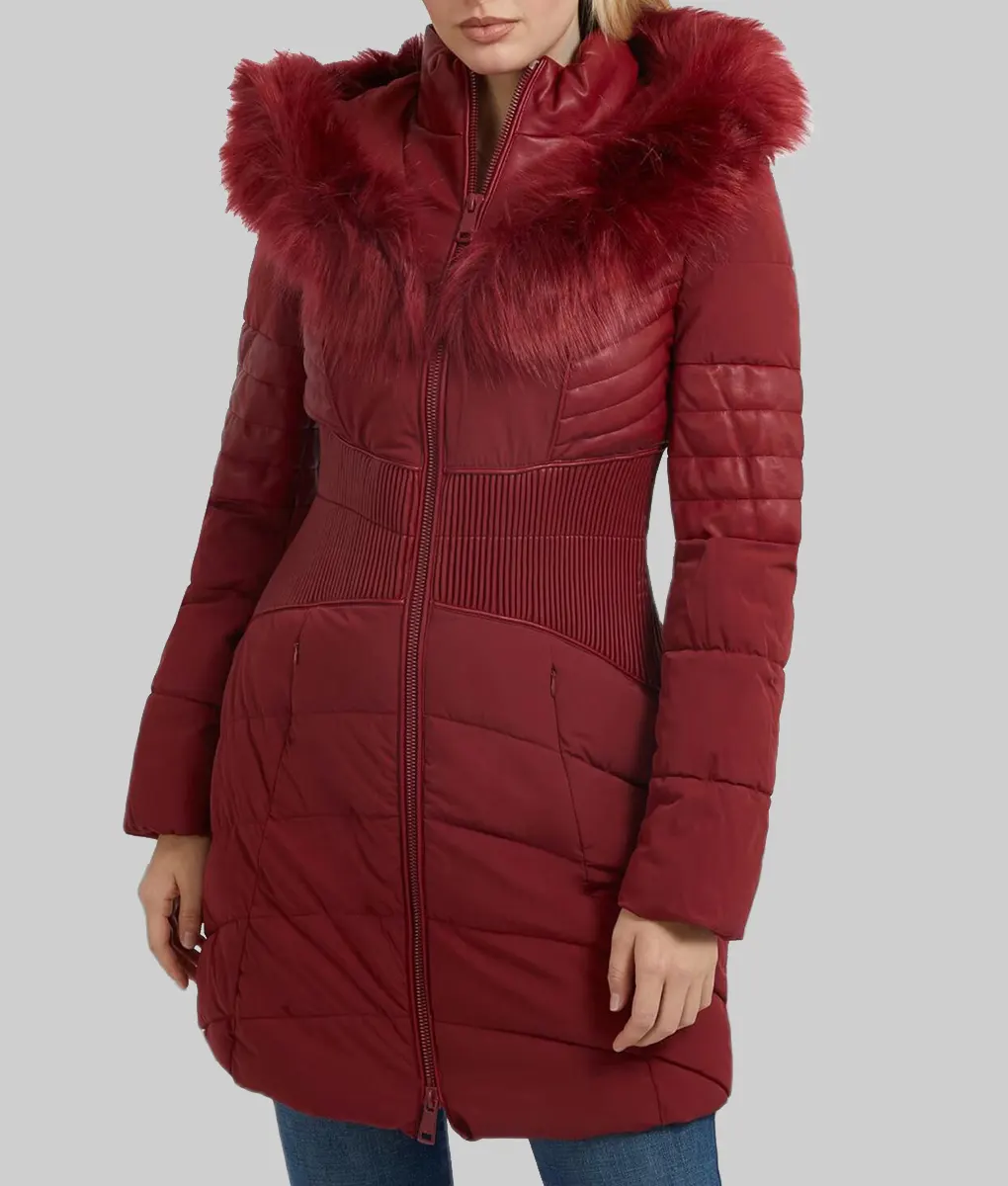 Riff Raff Jennifer Coolidge Parka Jacket - Riff Raff Jennifer Coolidge (Ruth) Red Parka Jacket - Front View