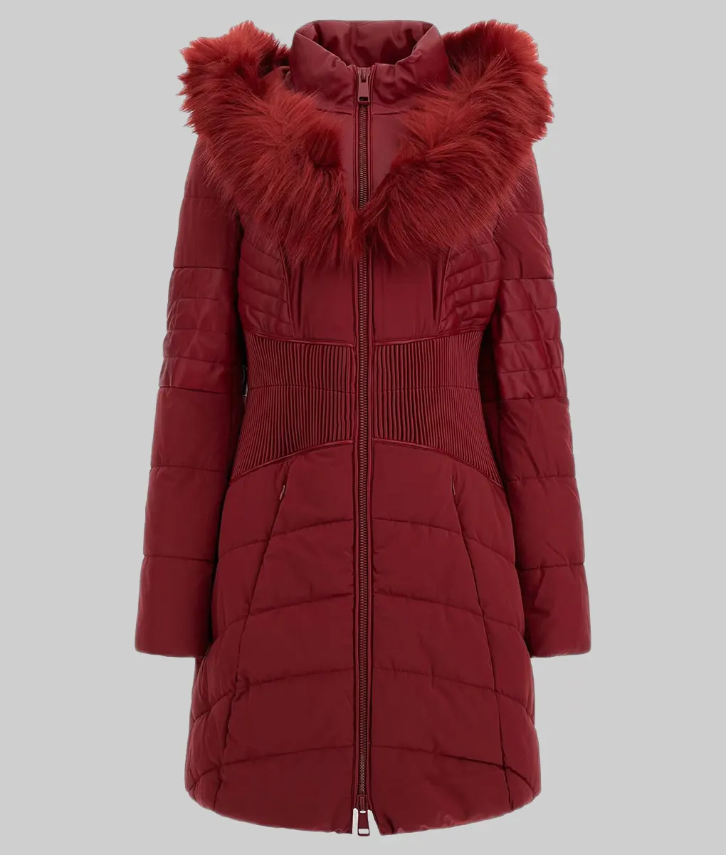 Riff Raff Jennifer Coolidge Parka Jacket - Riff Raff Jennifer Coolidge (Ruth) Red Parka Jacket - Front View