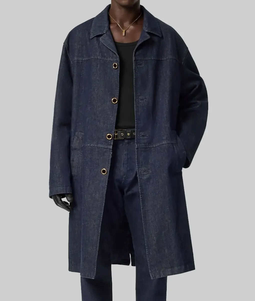 The Equalizer Queen Latifah Blue Denim Coat-The Equalizer S05 Queen Latifah (Robyn McCall) Blue Denim Coat - Front View