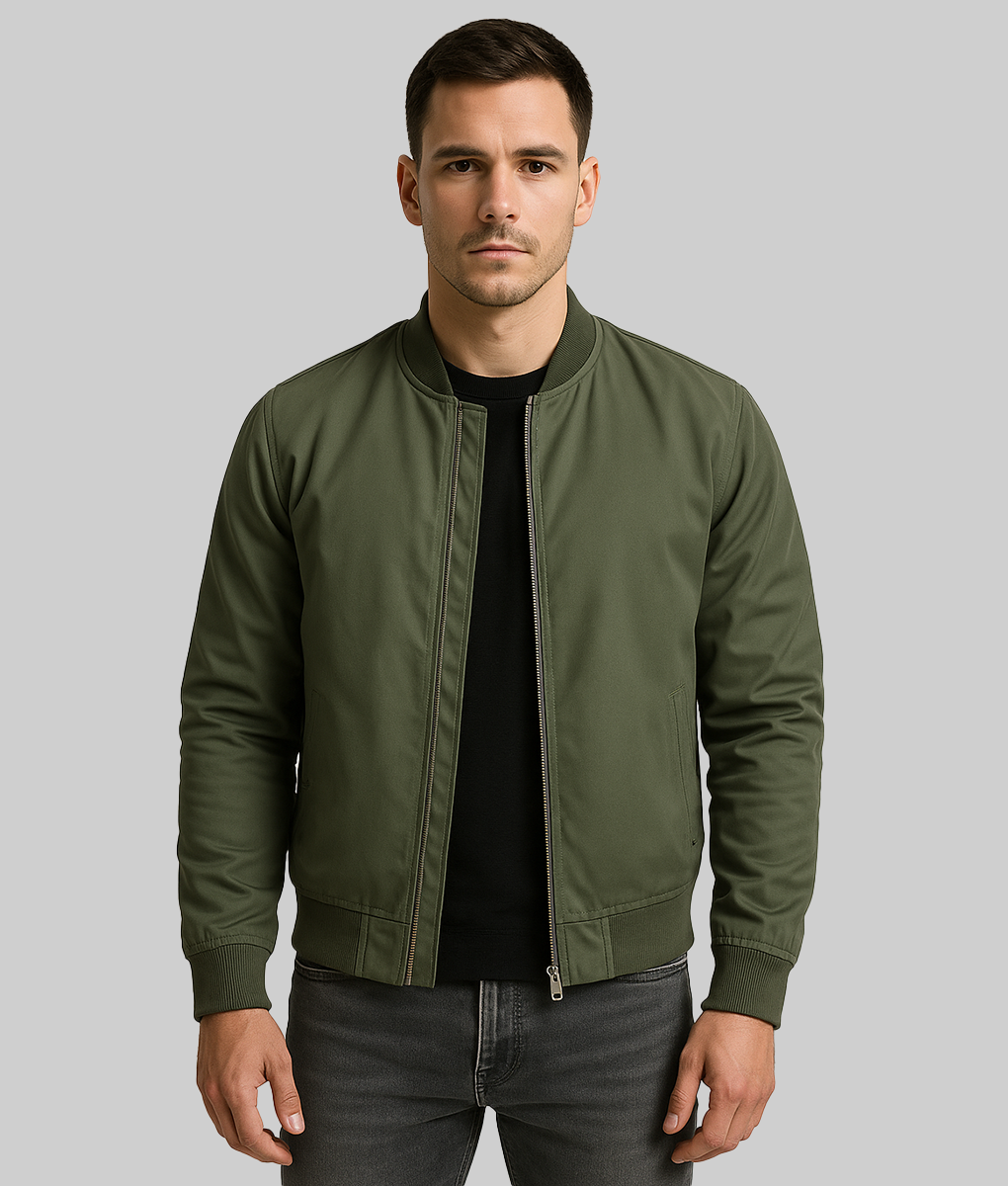 Tracker Justin Hartley Green Bomber Jacket-FrontView