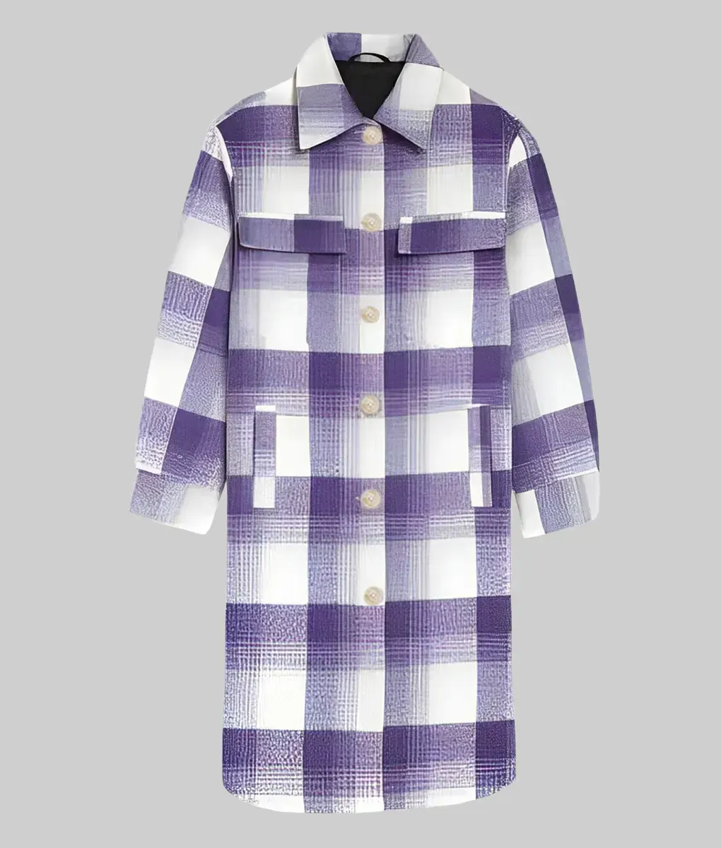 Yellowjackets Christina Ricci Plaid Coat - Yellowjackets Christina Ricci Plaid Coat - Front View