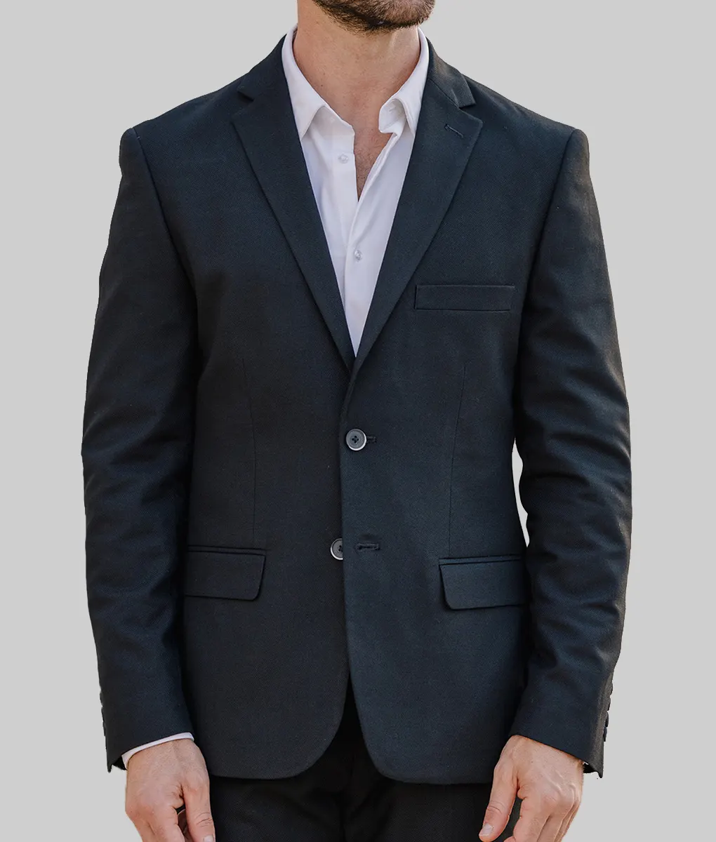 A Working Man Jason Statham Black Blazer - A Working Man Jason Statham (Levon Cade) Black Blazer - Front View