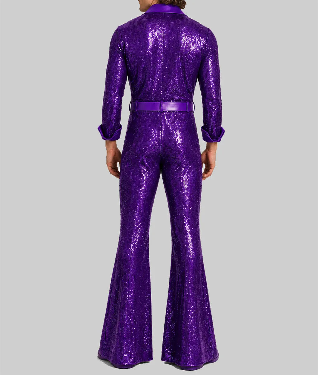 Benson Sequin Blue Jumpsuit - Back