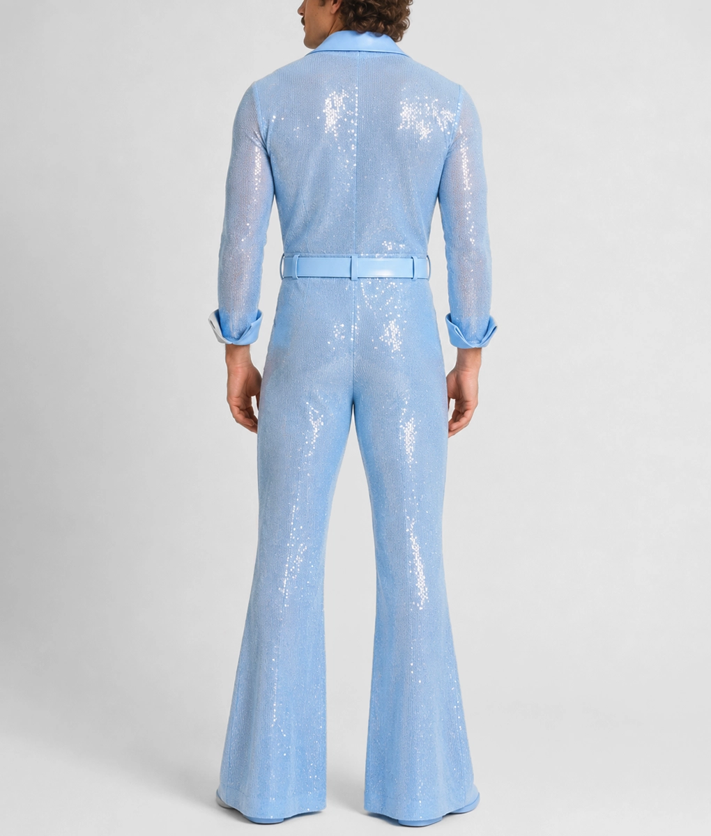 Benson Sequin Blue Jumpsuit - Back