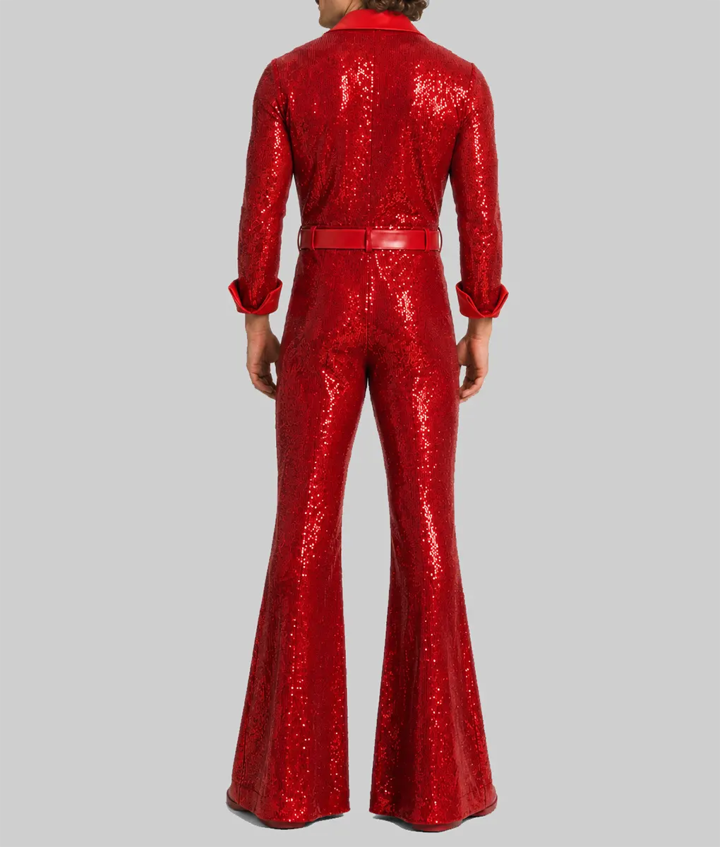 Benson Sequin Blue Jumpsuit - Red Back