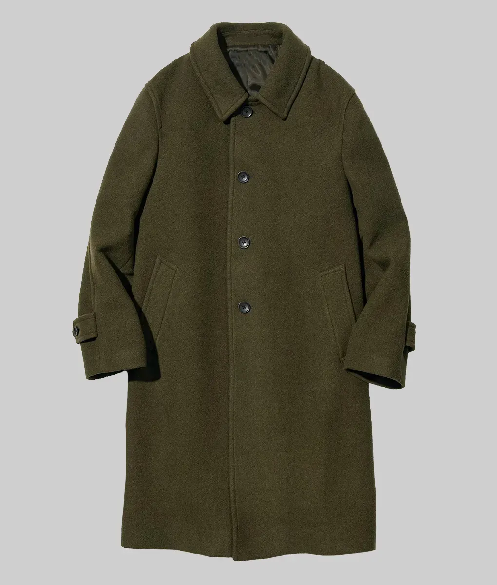 David Beckham Green Wool Coat - David Beckham Green Wool Coat - Front View