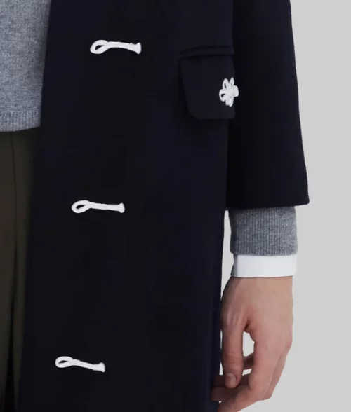 Jennifer Lawrence Dark Blue Wool Coat - Jennifer Lawrence Dark Blue Wool Coat - Zoom View