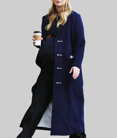 Jennifer Lawrence Dark Blue Wool Coat - Jennifer Lawrence Dark Blue Wool Coat - Celeb View