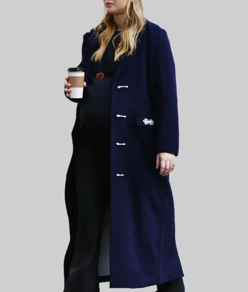 Jennifer Lawrence Dark Blue Wool Coat - Jennifer Lawrence Dark Blue Wool Coat - Celeb View