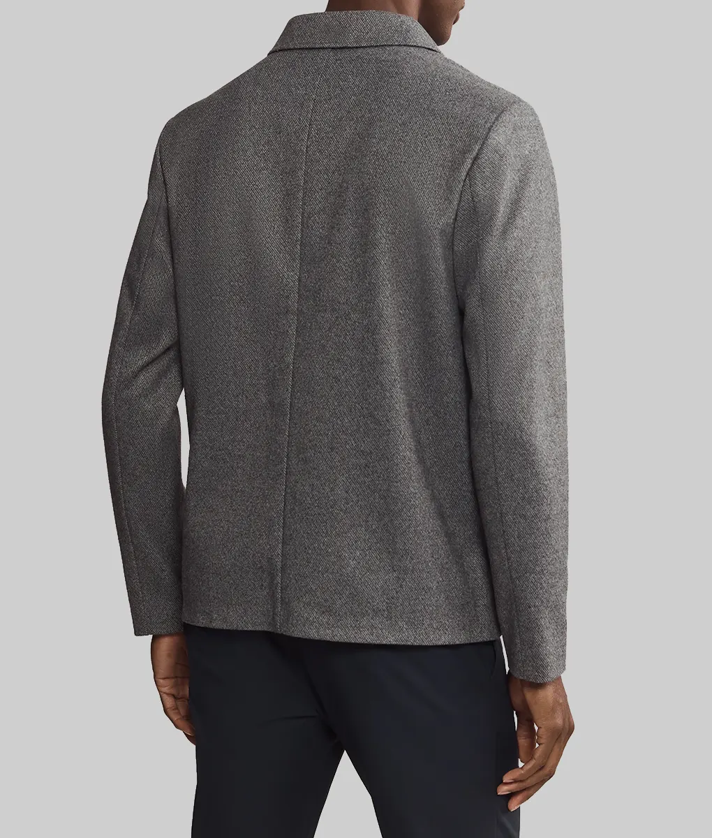 Nick Jonas Grey Wool Jacket - Nick Jonas Grey Wool Jacket - Back View