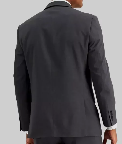 One Battle After Another Leonardo DiCaprio Grey Blazer - One Battle After Another Leonardo DiCaprio Grey Blazer - Back View