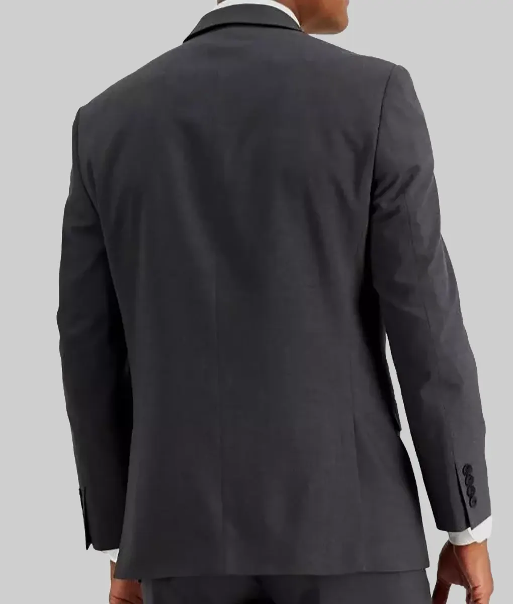 One Battle After Another Leonardo DiCaprio Grey Blazer - One Battle After Another Leonardo DiCaprio Grey Blazer - Back View