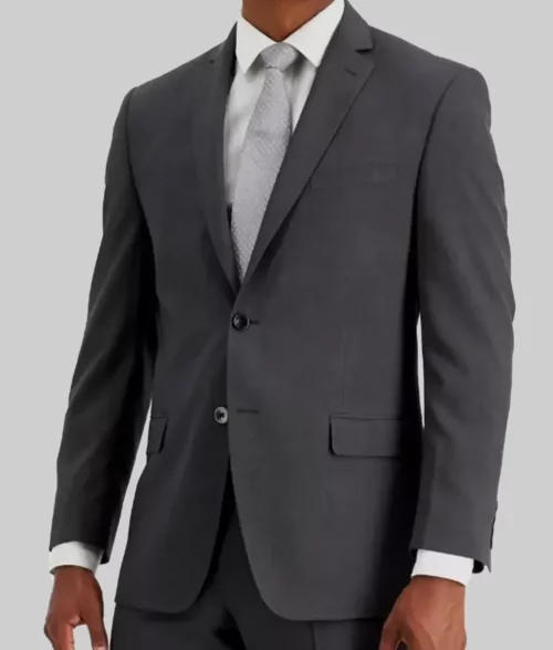 One Battle After Another Leonardo DiCaprio Grey Blazer - One Battle After Another Leonardo DiCaprio Grey Blazer - Front View