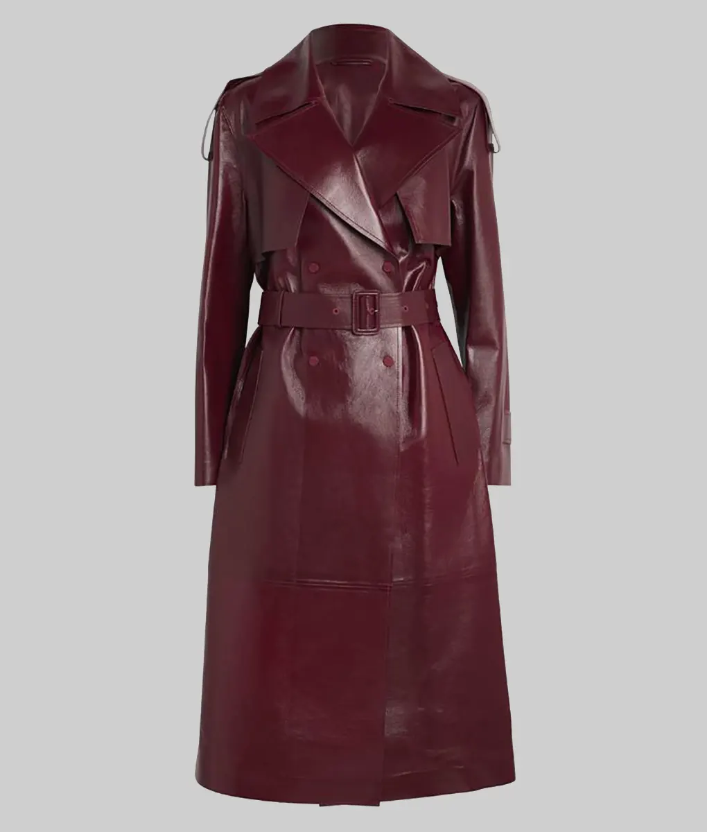 Only Murders in the Building Selena Gomez Maroon Coat - Only Murders in the Building Selena Gomez (Mabel Mora) Maroon Coat - Front View