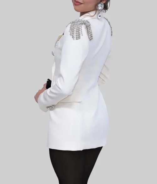 Xochitl Gomez White Blazer - Xochitl Gomez White Blazer - Back View