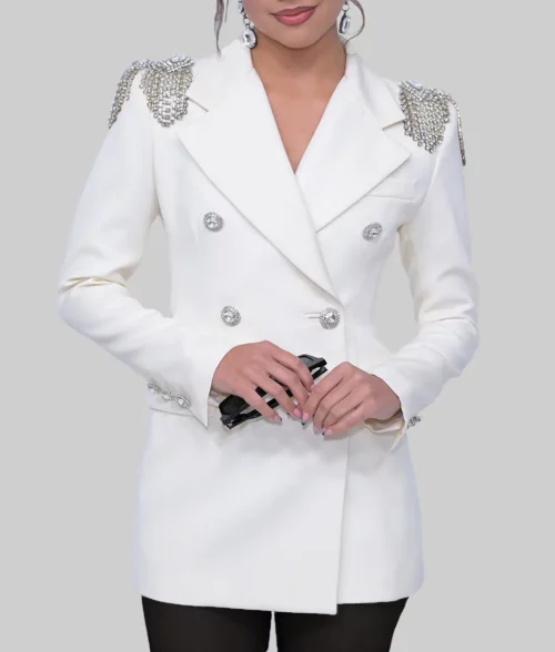 Xochitl Gomez White Blazer - Xochitl Gomez White Blazer - Front View