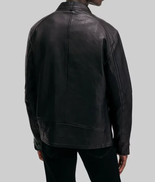 Adriel Men's Black Leather Jacket - Clearance Item - Back