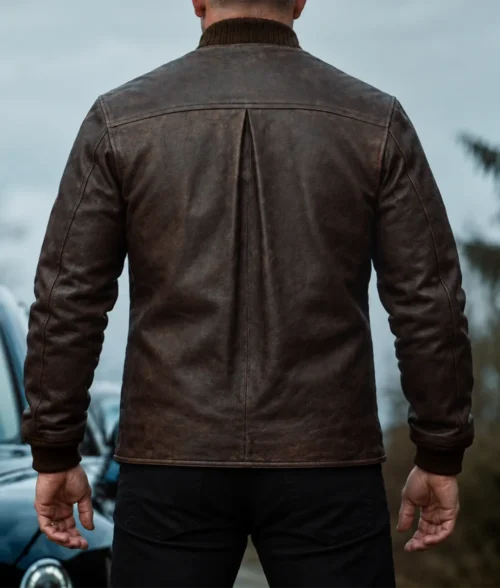 Brown MobLand Tom Hardy Jacket - Back View
