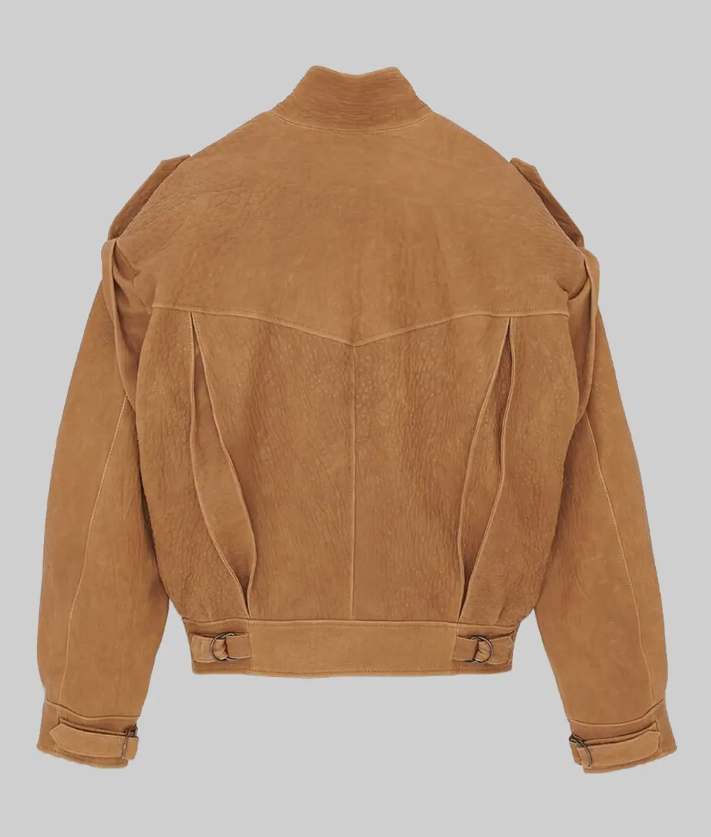Chiara Ferragni Brown Leather Jacket - Chiara Ferragni Brown Leather Jacket - Back View