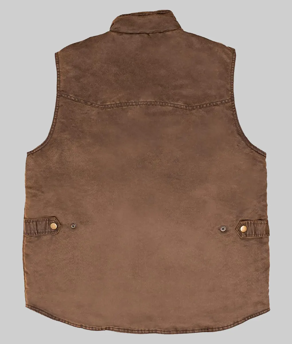 Eddington Pedro Pascal Brown Vest - Eddington Pedro Pascal (Ted Garcia) Brown Vest - Back