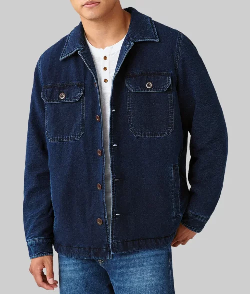 Glen Powell Blue Denim Jacket - Glen Powell Blue Denim Jacket - Front