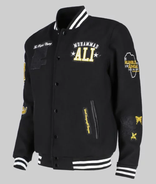 Greatest Of All Time Black Varsity Jacket - Clearance Item - Side