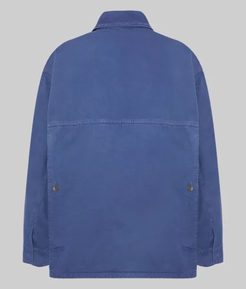 Harry Styles Blue Cotton Jacket - Harry Styles Blue Cotton Jacket - Back