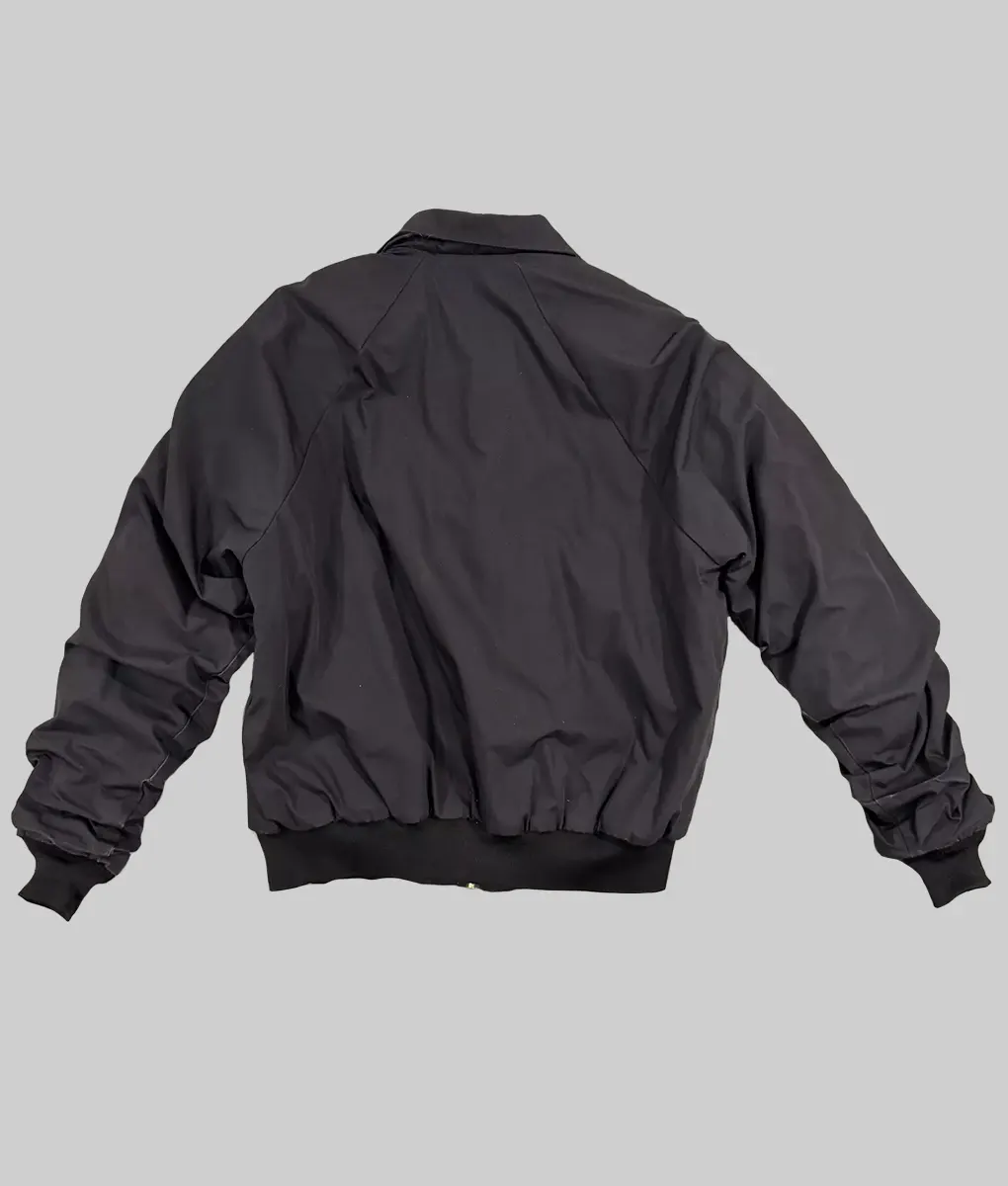 Madonna Black Polyester Bomber Jacket - Madonna Black Polyester Bomber Jacket - Back View