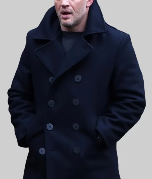 Niko Maximus Men's Navy Blue Wool PeaCoat - Clearance Item - Front