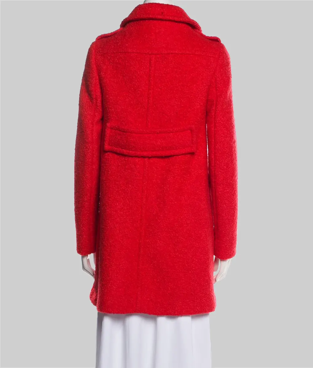 The Life List Sofia Carson Red Pea Coat - The Life List Sofia Carson (Alex) Red Pea Coat - Back View