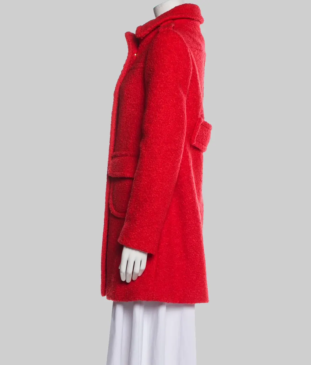 The Life List Sofia Carson Red Pea Coat - The Life List Sofia Carson (Alex) Red Pea Coat - Side View