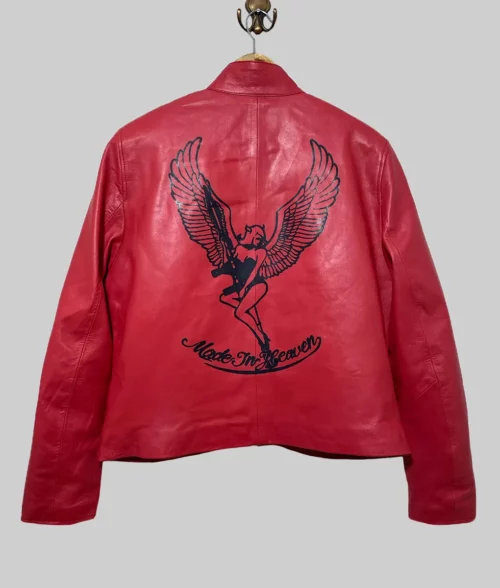 Valeria Ryder Red Leather Jacket - Clearance Item - Back